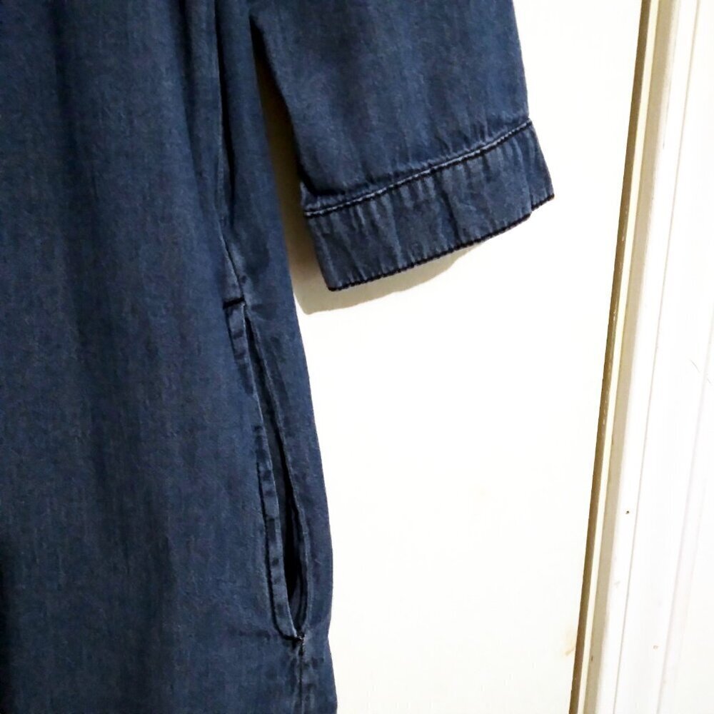 BDG 100%Cotton Med Wash Long Denim Button Down Shirtwaist Dress /Tunic Top SzM - Picture 6 of 10